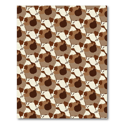 Brown Camouflage Hexagonal Arrangement Rug