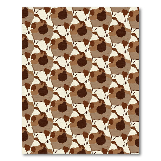 Brown Camouflage Hexagonal Arrangement Rug