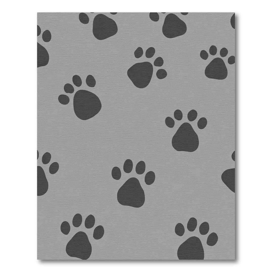 Gray Paw Print Pattern Rug