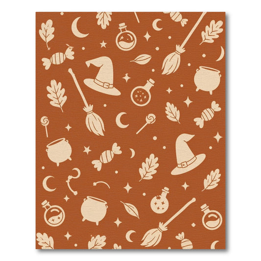 Orange Witch Hat Magic Washable Area Rug