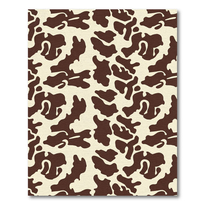 Brown Cream Abstract Animal Hide Rug