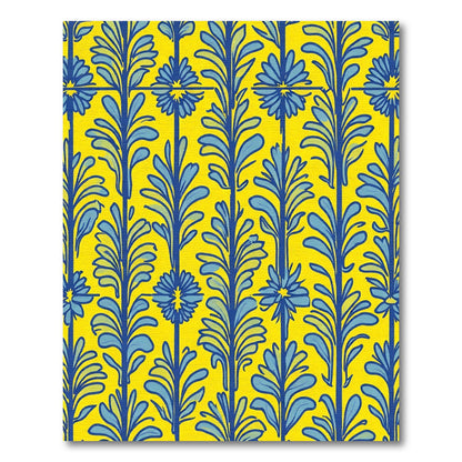 Sunny Yellow Blue Floral Vine Rug