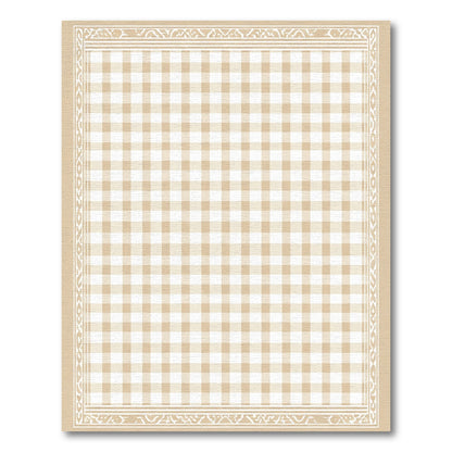 Neutral Gingham Border Rug