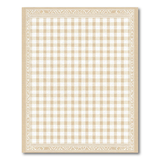 Neutral Gingham Border Rug