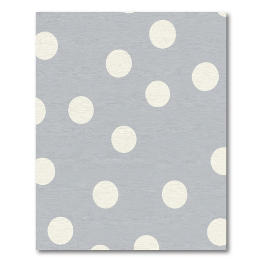 Soft Gray Cream Polka Dot Rug