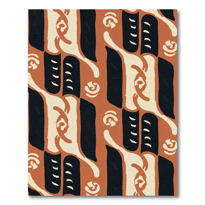 Terracotta Organic Abstract Shapes Rug