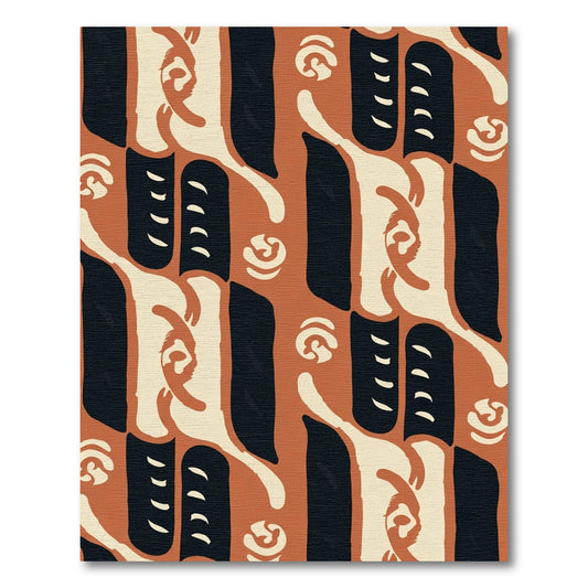 Terracotta Organic Abstract Shapes Rug