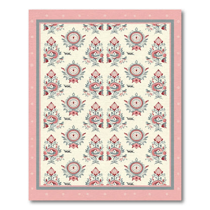 Vintage Pink Floral Paisley medallion Rug