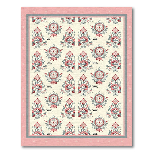 Vintage Pink Floral Paisley medallion Rug