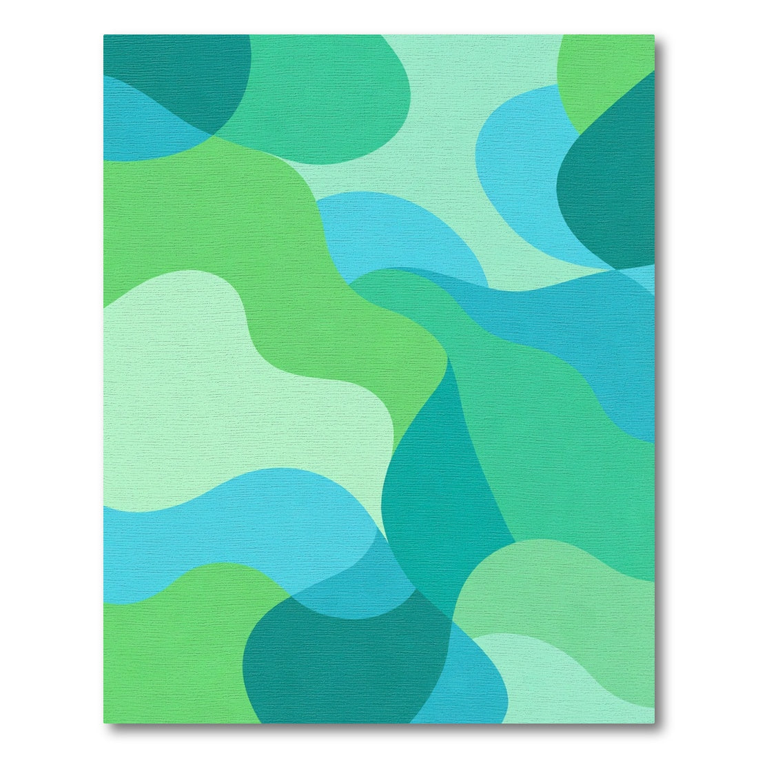 Green Blue Abstract Organic Waves Rug