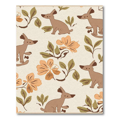 Brown Dog Garden Floral Layout Rug