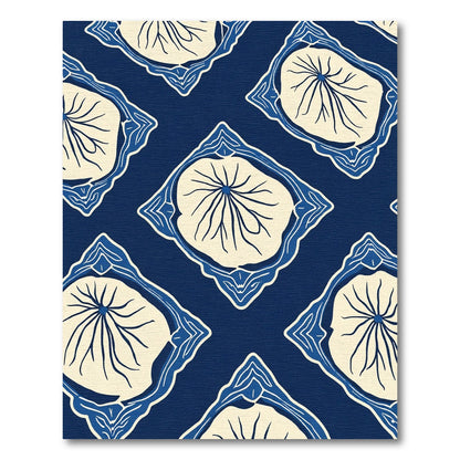 Indigo Cream Diamond Lotus Rug