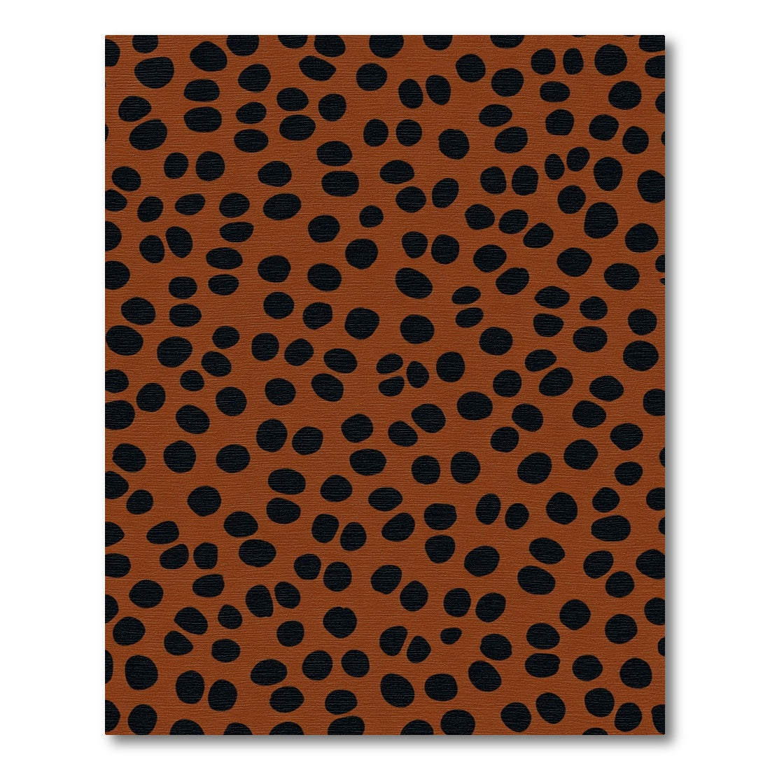 Terracotta Black Organic Dot Pattern Rug