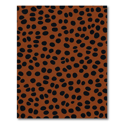 Terracotta Black Organic Dot Pattern Rug
