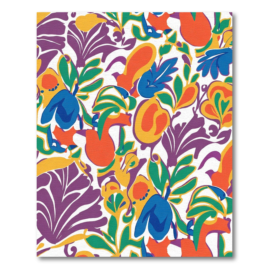 Vibrant Floral Foliage Abstract Rug