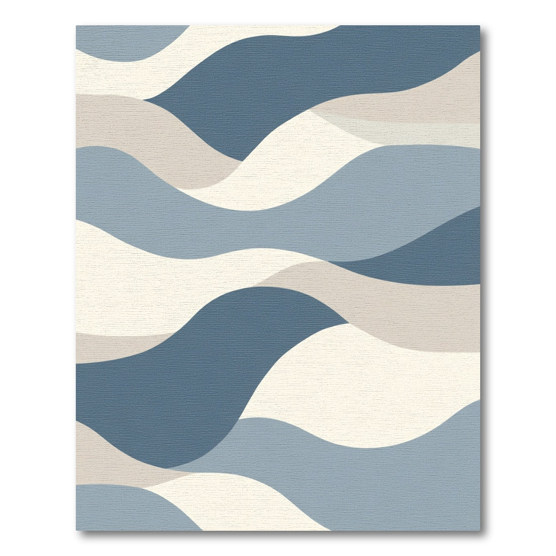 Abstract Blue Sand Dune Waves Rug