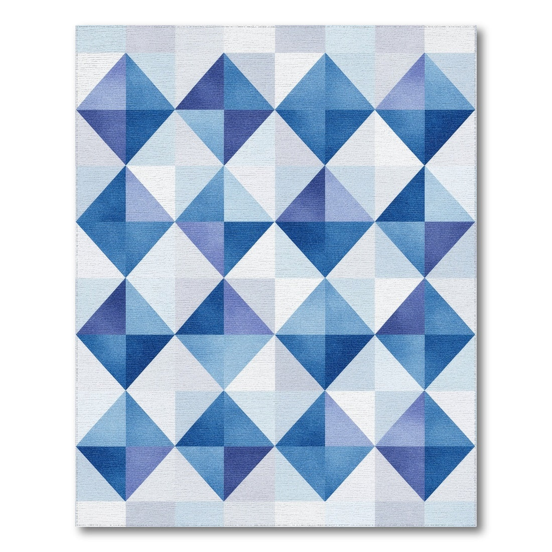 Blue Geometric Diamond Area Rug