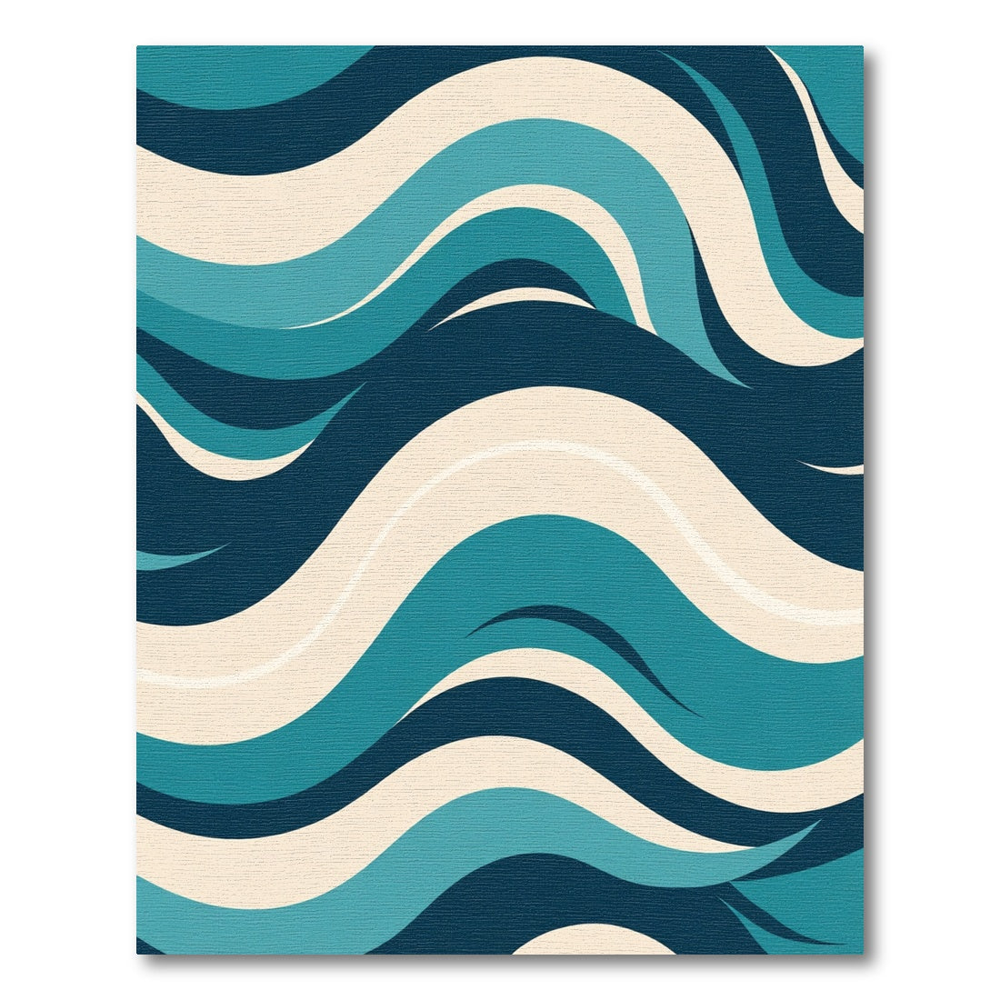 Deep Blue Wave Flow Rug
