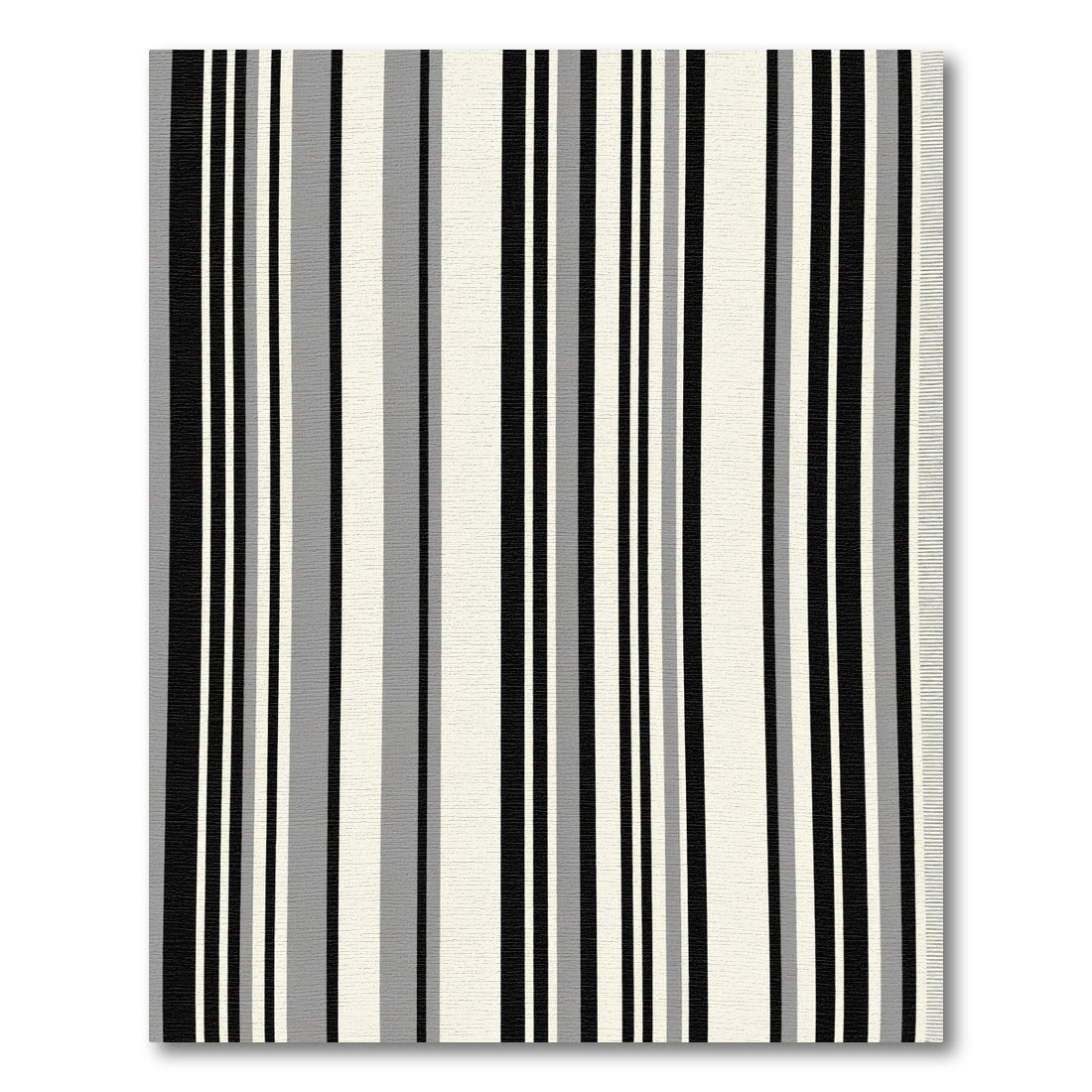 Chic Black White Gray Stripe Rug