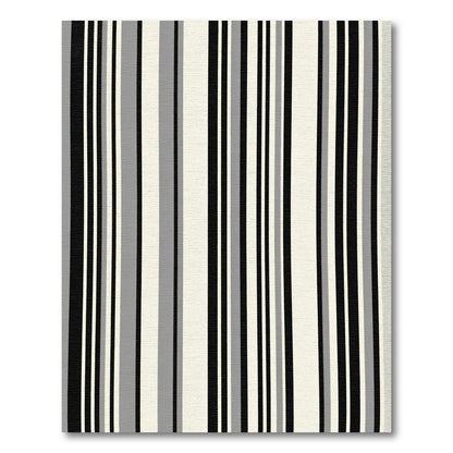 Chic Black White Gray Stripe Rug