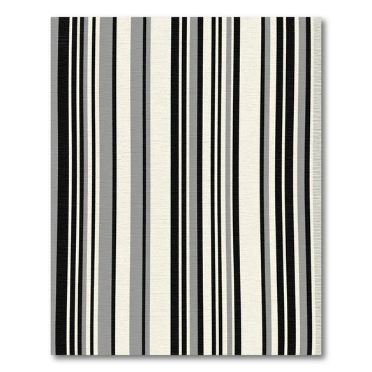 Chic Black White Gray Stripe Rug