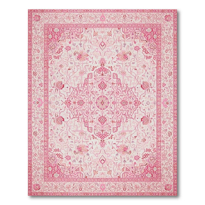 Pink Floral Vintage Area Rug