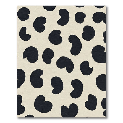 Cream Black Spotted Organic Shape Rug