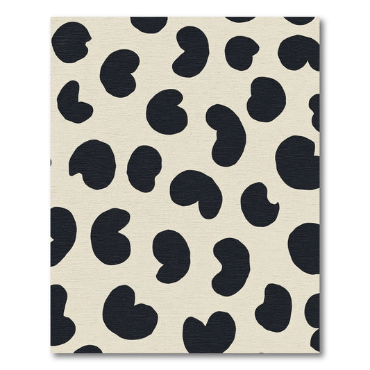 Cream Black Spotted Organic Shape Rug