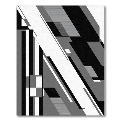 Black White Geometric Modern Area Rug