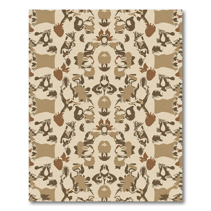 Earthy Tawny Abstract Symmetry Rug