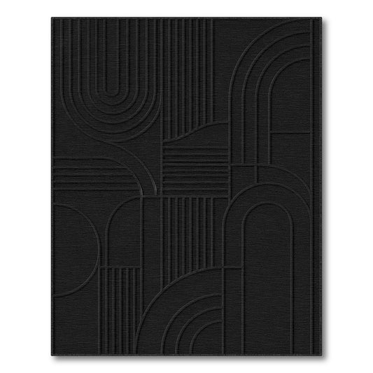 Geometric Modern Black and White Black Geometric Modern Area Rug