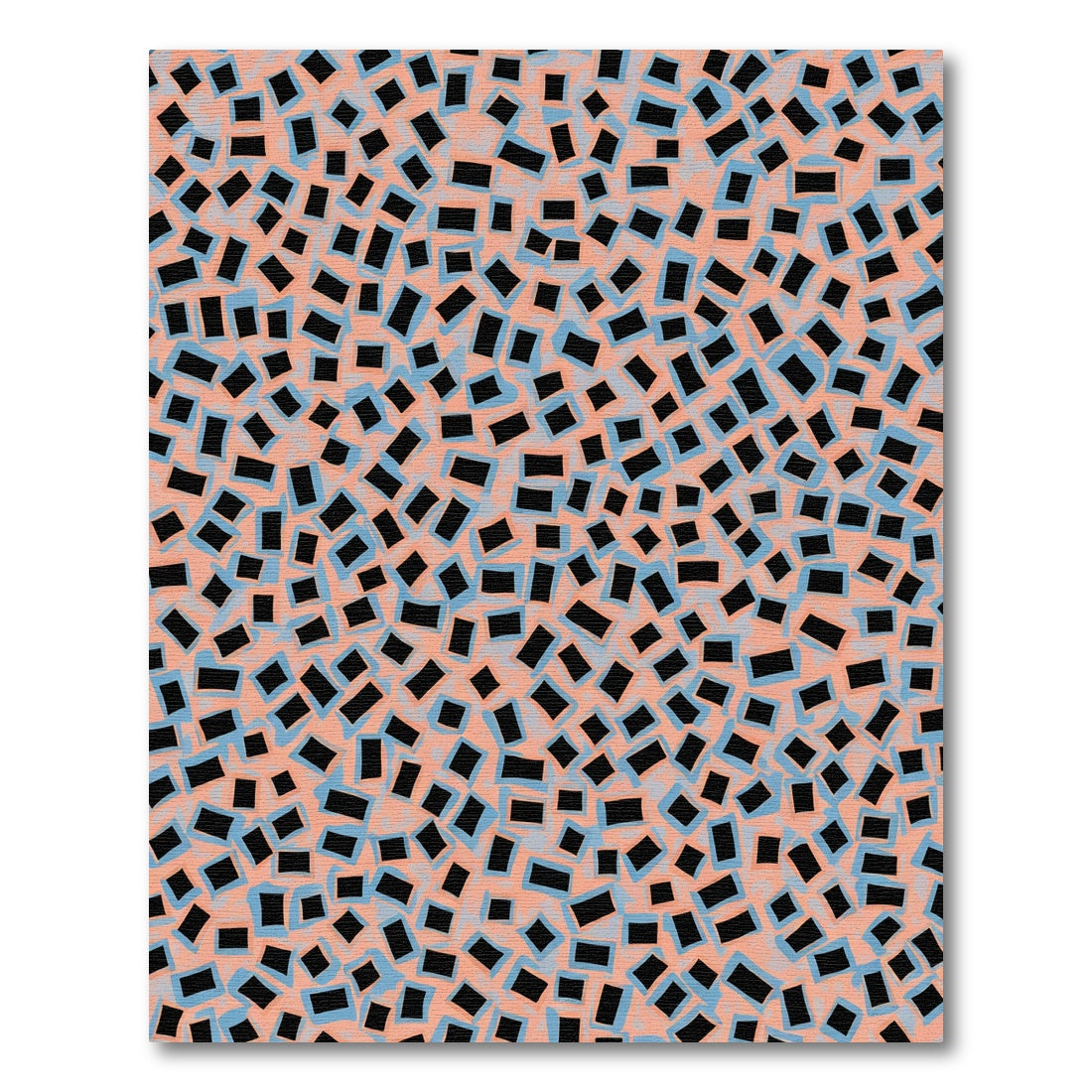 Abstract Peach Blue Scatter Rectangles Rug