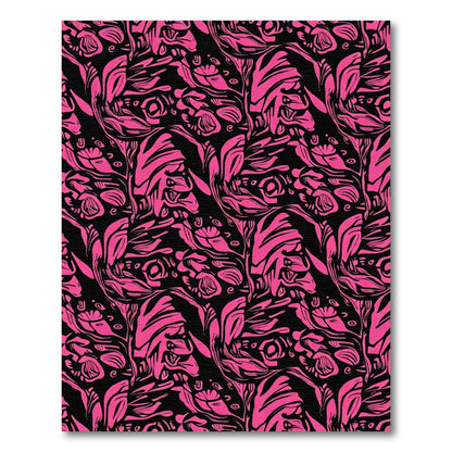 Hot Pink Floral Abstract Swirl Rug