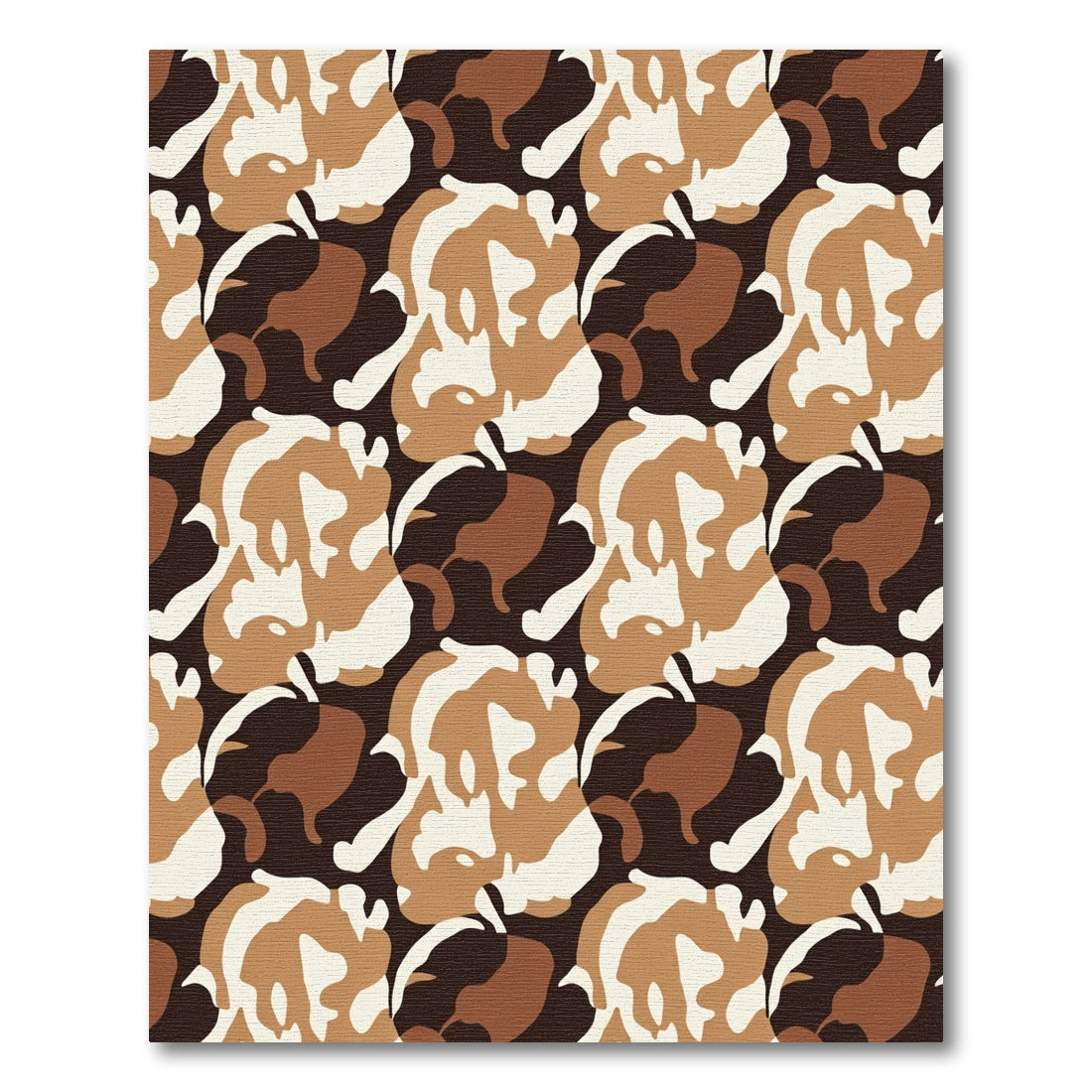 Camouflage Organic Swirl Repeating Shapes Rug