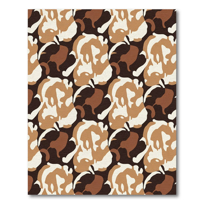 Camouflage Organic Swirl Repeating Shapes Rug