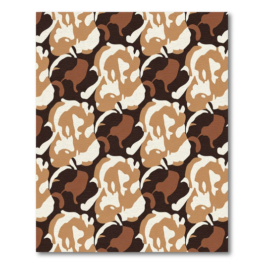 Camouflage Organic Swirl Repeating Shapes Rug