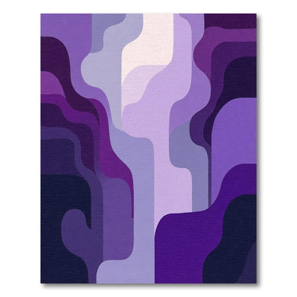Violet Abstract Layered Waves Rug