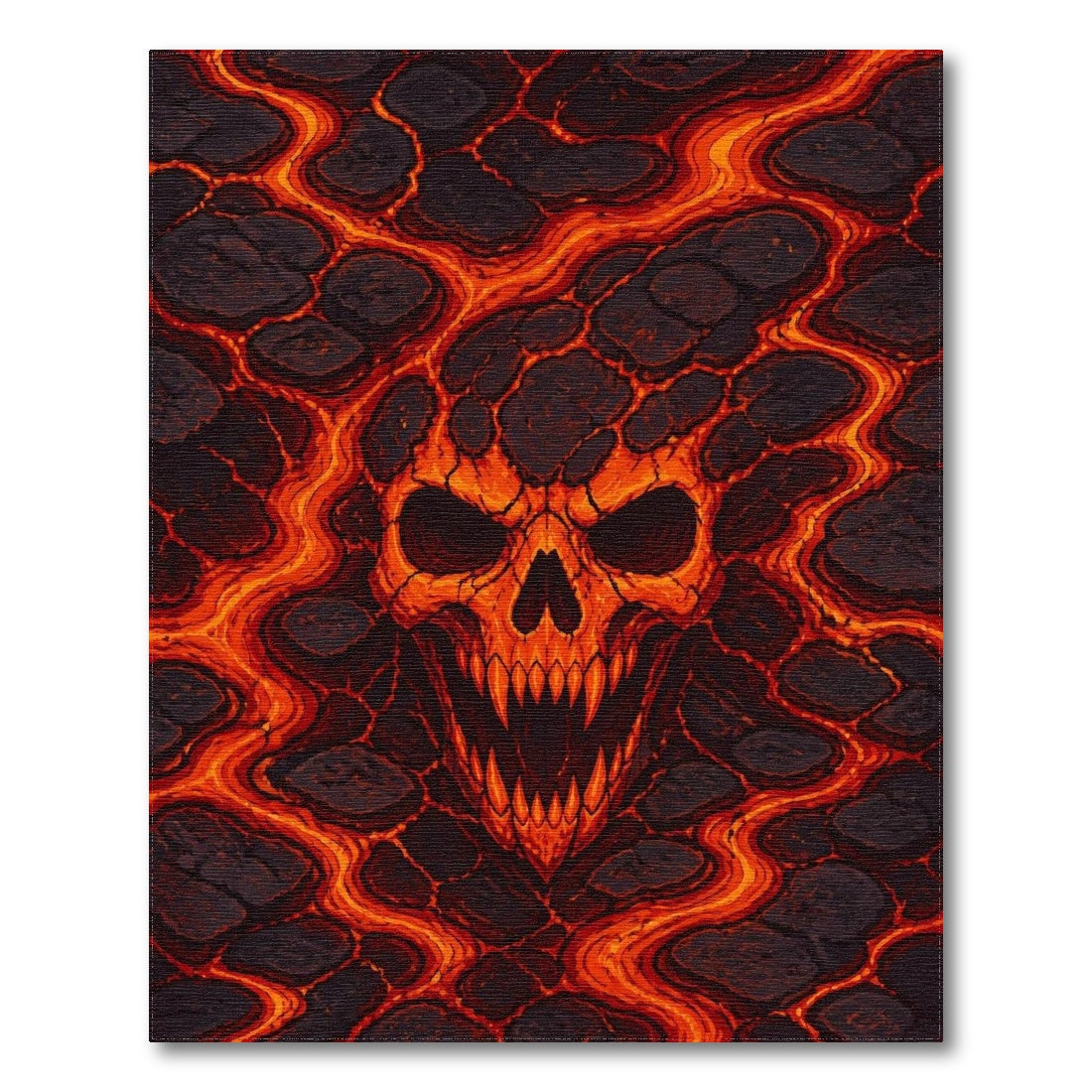 Fiery Skull Lava Area Rug