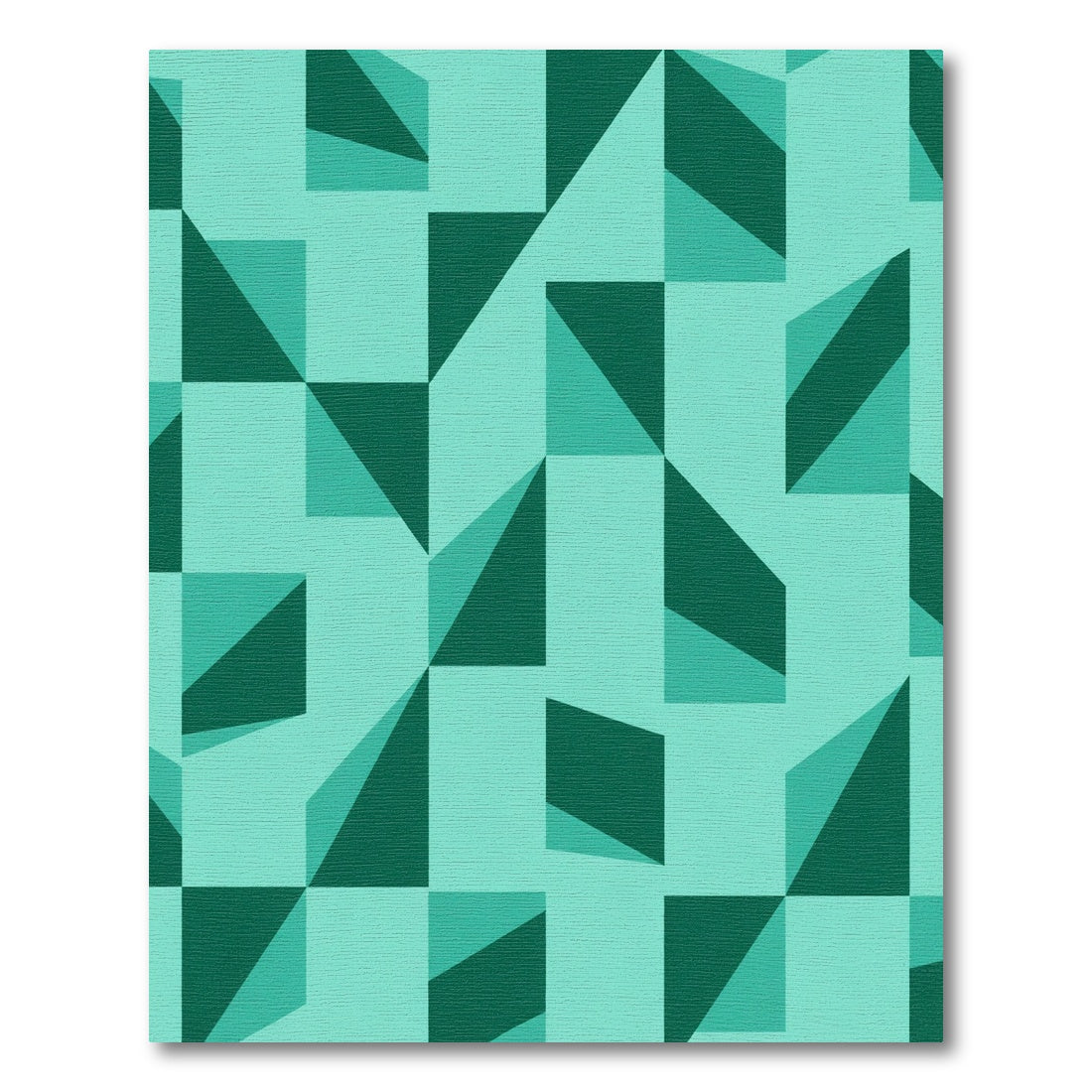 Teal Geometric Illusion Cubes Rug