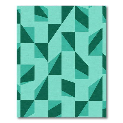 Teal Geometric Illusion Cubes Rug