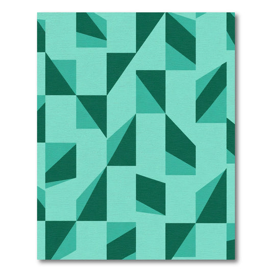 Teal Geometric Illusion Cubes Rug