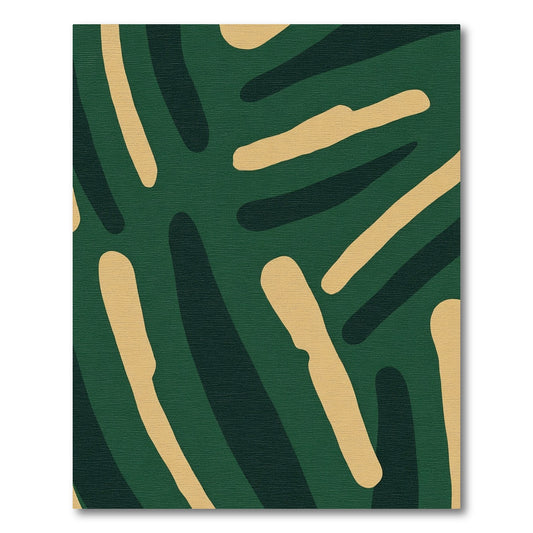 Deep Green Abstract Organic Forms Rug