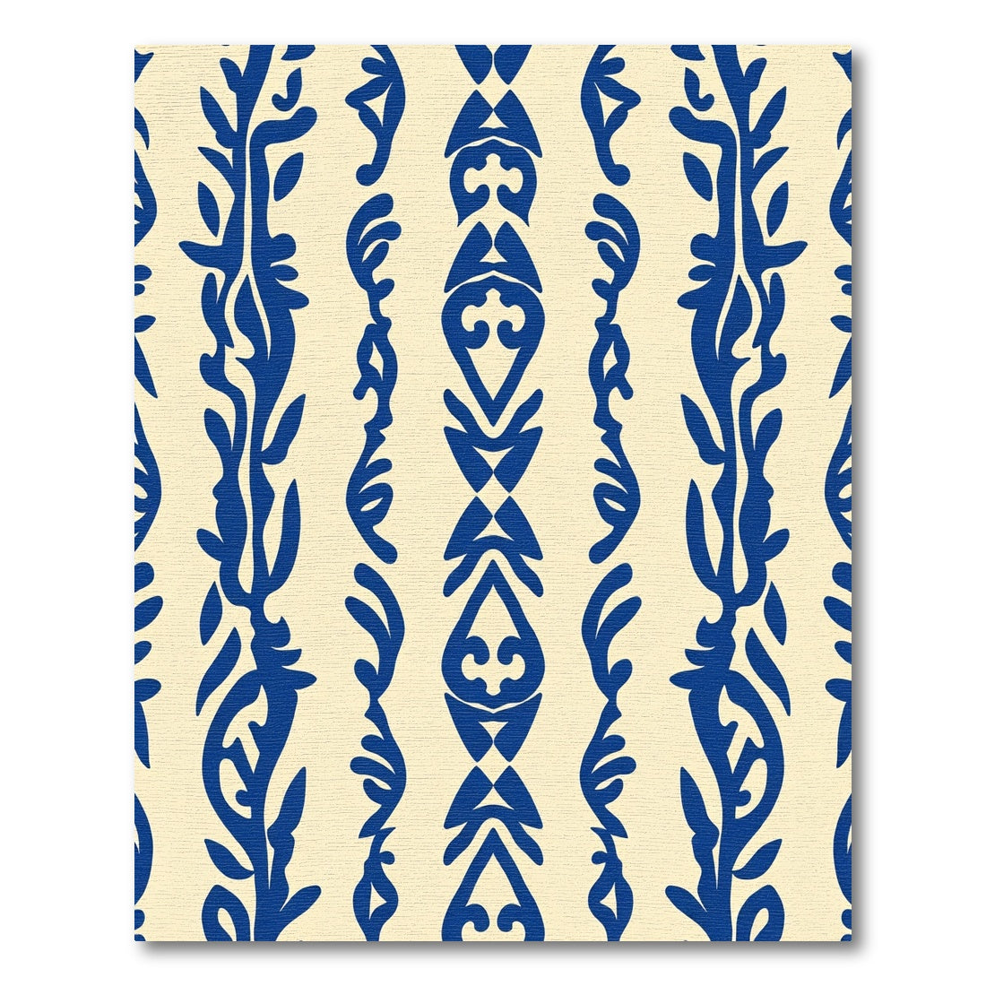 Deep Blue Organic Vertical Stripe Rug