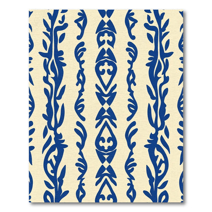Deep Blue Organic Vertical Stripe Rug