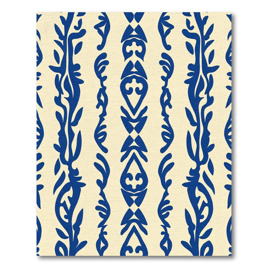 Deep Blue Organic Vertical Stripe Rug