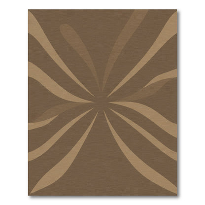 Brown Swirl Abstract Radial Stripe Rug