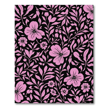 Pink Floral Vine Botanical Rug