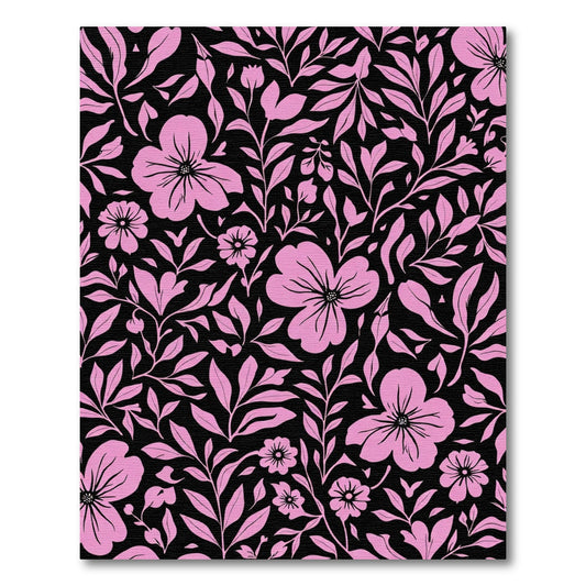 Pink Floral Vine Botanical Rug