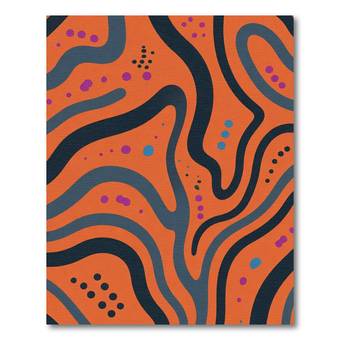 Abstract Orange Flowing Waves Rug