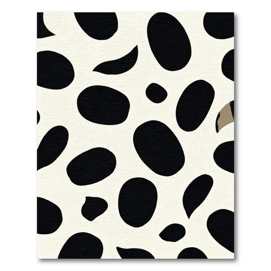 White Black Spotty Organic Shapes Rug